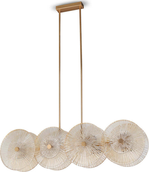 Lampadario-Contemporaneo-Aster-Lineare-Metallo-Oro-8-Luci-Con-Diffusore-In-Vetro