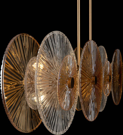 Lampadario-Contemporaneo-Aster-Lineare-Metallo-Oro-8-Luci-Con-Diffusore-In-Vetro