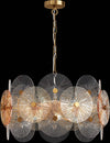 Lampadario-Contemporaneo-Aster-Metallo-Oro-8-Luci-Con-Diffusore-In-Vetro