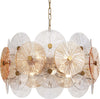 Lampadario-Contemporaneo-Aster-Metallo-Oro-8-Luci-Con-Diffusore-In-Vetro
