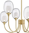 Lampadario-Contemporaneo-Aura-Struttura-In-Metallo-Ottone-6-Luci-Diffusori-Vetro
