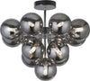 Lampadario-Contemporaneo-Bacca-Acciaio-Cromo-Vetro-Fumè-13-Luci-G9