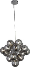 Lampadario-Contemporaneo-Bacca-Acciaio-Cromo-Vetro-Fumè-17-Luci-G9