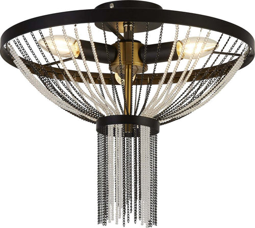 Lampadario-Contemporaneo-Baguette-Acciaio-Nero-Policarbonato-Ottone-3-Luci-E14