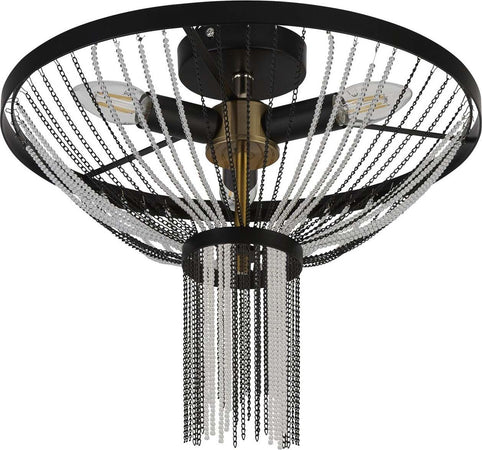 Lampadario-Contemporaneo-Baguette-Acciaio-Nero-Policarbonato-Ottone-3-Luci-E14