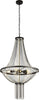 Lampadario-Contemporaneo-Baguette-Acciaio-Nero-Policarbonato-Ottone-5-Luci-E14