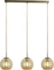 Lampadario-Contemporaneo-Balls-Acciaio-Adjustable-Vetro-Ambra-3-Luci-E27