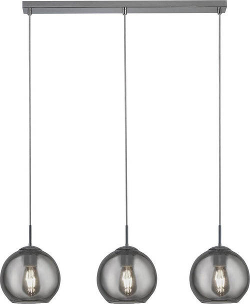 Lampadario-Contemporaneo-Balls-Acciaio-Cromo-Fumè-3-Luci-E14