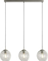 Lampadario-Contemporaneo-Balls-Acciaio-Cromo-Vetro-Trasparente-3-Luci-E14