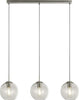Lampadario-Contemporaneo-Balls-Acciaio-Cromo-Vetro-Trasparente-3-Luci-E14