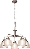 Lampadario-Contemporaneo-Bistrot-Ii-Acciaio-Argento-Vetro-Trasparente-5-Luci-E27