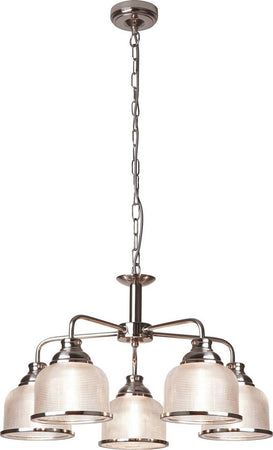 Lampadario-Contemporaneo-Bistrot-Ii-Acciaio-Argento-Vetro-Trasparente-5-Luci-E27