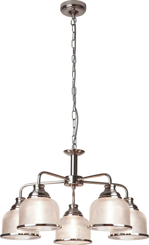 Lampadario-Contemporaneo-Bistrot-Ii-Acciaio-Argento-Vetro-Trasparente-5-Luci-E27
