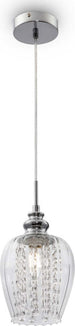 Lampadario-Contemporaneo-Blues-Metallo-Nichel-1-Luce-Diffusore-Vetro-Trasparente