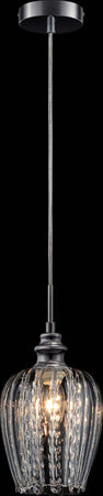 Lampadario-Contemporaneo-Blues-Metallo-Nichel-1-Luce-Diffusore-Vetro-Trasparente