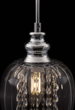 Lampadario-Contemporaneo-Blues-Metallo-Nichel-1-Luce-Diffusore-Vetro-Trasparente