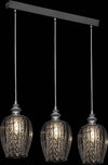 Lampadario-Contemporaneo-Blues-Metallo-Nichel-3-Luci-Diffusori-Vetro-Trasparente