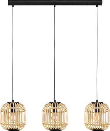 Lampadario-Contemporaneo-Bordesley-3-Luci-Acciaio-Nero