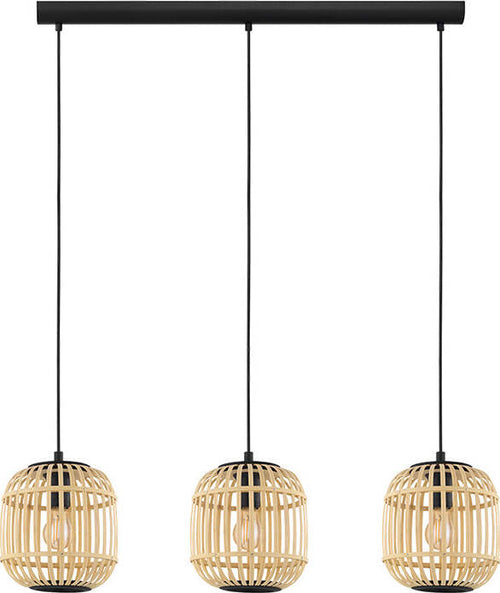 Lampadario-Contemporaneo-Bordesley-3-Luci-Acciaio-Nero