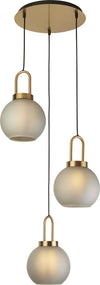 Lampadario-Contemporaneo-Bucaneve-Acciaio-Ottone-Vetro-3-Luci-E27