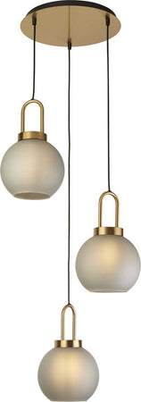 Lampadario-Contemporaneo-Bucaneve-Acciaio-Ottone-Vetro-3-Luci-E27