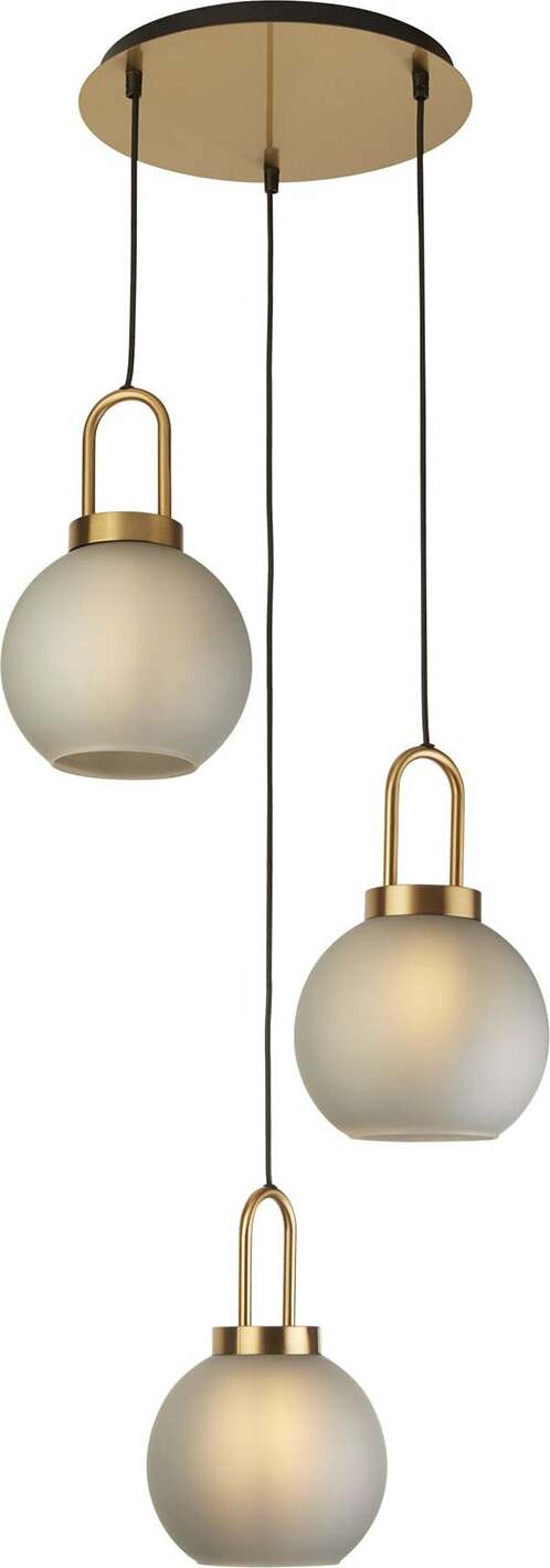 Lampadario-Contemporaneo-Bucaneve-Acciaio-Ottone-Vetro-3-Luci-E27