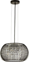 Lampadario-Contemporaneo-Cage-Acciaio-Nero-Vetro-Trasparente-4-Luci-G9