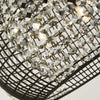 Lampadario-Contemporaneo-Cage-Acciaio-Nero-Vetro-Trasparente-4-Luci-G9