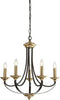 Lampadario-Contemporaneo-Campanile-Acciaio-Bronzo-Marrone-5-Luci-E14