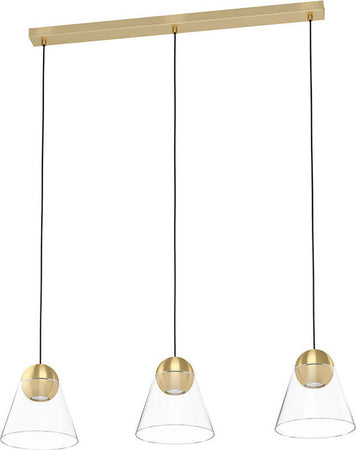 Lampadario-Contemporaneo-Cerasella-3-Luci-Acciaio-Ottone-Spazzolato
