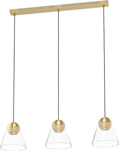 Lampadario-Contemporaneo-Cerasella-3-Luci-Acciaio-Ottone-Spazzolato