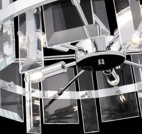 Lampadario-Contemporaneo-Cerezo-Metallo-Cromo-5-Luci-Diffusori-Vetro-E-Metallo