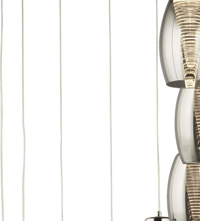Lampadario-Contemporaneo-Ciclon-Acciaio-Cromo-Vetro-Fumè-Led-63W-3000K