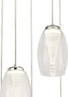 Lampadario-Contemporaneo-Ciclon-Acciaio-Cromo-Vetro-Trasparente-Led-27W-3000K