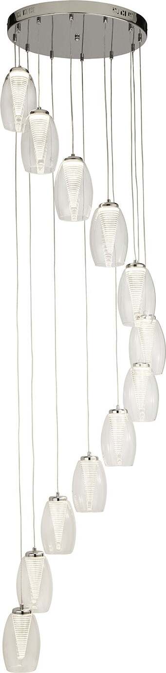 Lampadario-Contemporaneo-Ciclon-Acciaio-Cromo-Vetro-Trasparente-Led-60W-3000K