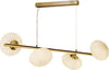 Lampadario-Contemporaneo-Ciottolo-Acciaio-Ottone-Vetro-Bianco-4-Luci-G9