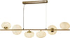 Lampadario-Contemporaneo-Ciottolo-Acciaio-Ottone-Vetro-Bianco-6-Luci-G9