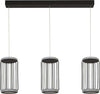Lampadario-Contemporaneo-Circolo-Alluminio-Bianco-Silicone-Nero-Led-35W-3000K