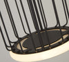 Lampadario-Contemporaneo-Circolo-Alluminio-Bianco-Silicone-Nero-Led-35W-3000K