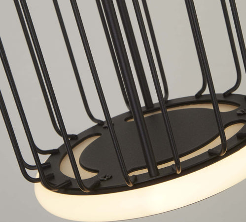 Lampadario-Contemporaneo-Circolo-Alluminio-Bianco-Silicone-Nero-Led-35W-3000K