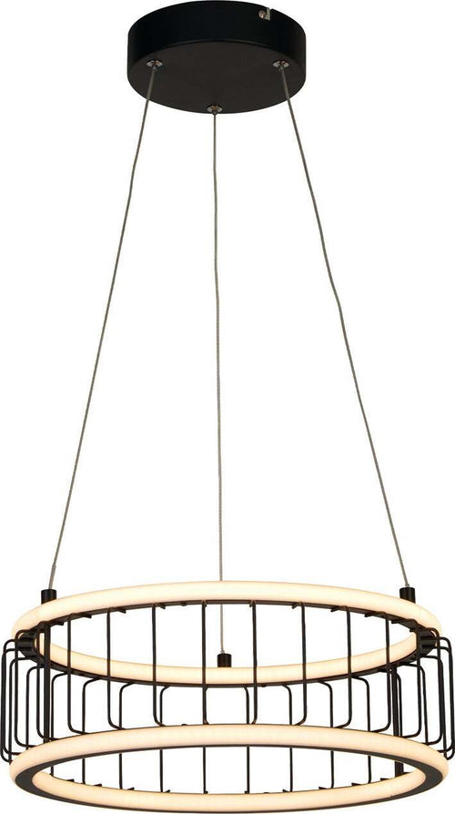 Lampadario-Contemporaneo-Circolo-Alluminio-Bianco-Silicone-Nero-Led-40W-3000K