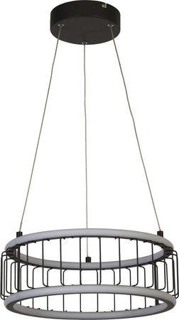 Lampadario-Contemporaneo-Circolo-Alluminio-Bianco-Silicone-Nero-Led-40W-3000K
