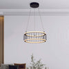 Lampadario-Contemporaneo-Circolo-Alluminio-Bianco-Silicone-Nero-Led-40W-3000K