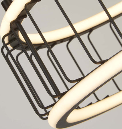 Lampadario-Contemporaneo-Circolo-Alluminio-Bianco-Silicone-Nero-Led-40W-3000K