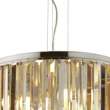 Lampadario-Contemporaneo-Clarissa-Acciaio-Cromo-Vetro-Bianco-5-Luci-E14