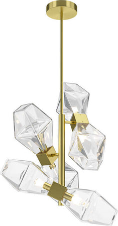 Lampadario-Contemporaneo-Coctail-Time-Metallo-Oro-6-Luci-Diffusori-Trasp.