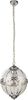 Lampadario-Contemporaneo-Corona-Acciaio-Cromo-Vetro-3-Luci-E14