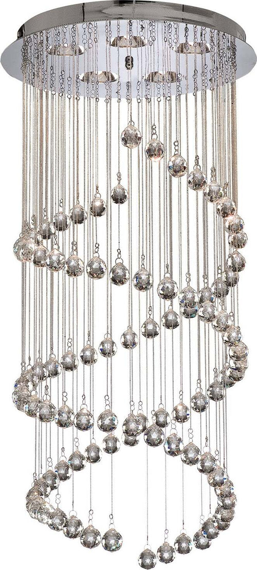 Lampadario-Contemporaneo-Corrider-Acciaio-Cromo-Vetro-5-Luci-G9