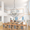 Lampadario-Contemporaneo-Cubo-Acciaio-Cromo-5-Luci-E14