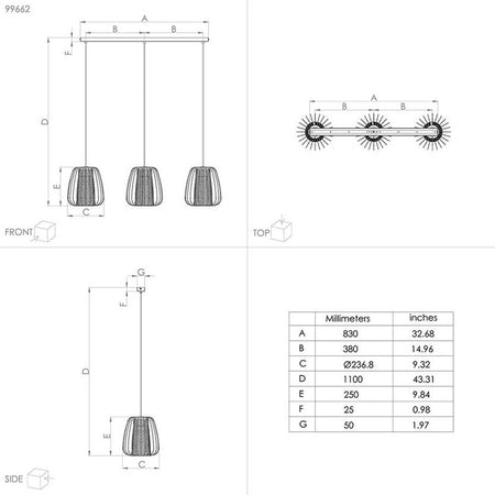 Lampadario-Contemporaneo-Curasao-3-Luci-Acciaio-Nero